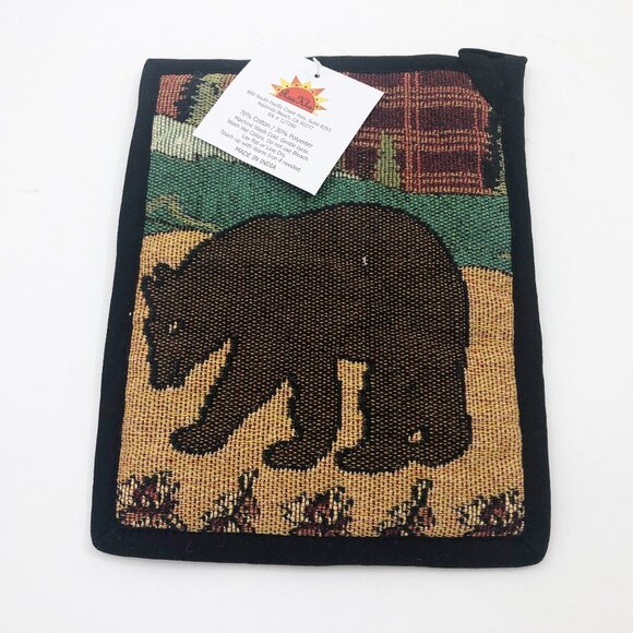 Brown Bear Pot Holder 7x9 inches NWT 70% Cotton 30% Polyester RaaKha - Picture 1 of 2